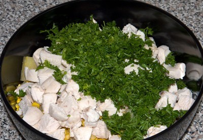 Курица с ананасом Рецепт Салата: Шаг 9