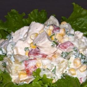 Фото рецепта: салат с курицей и ананасами